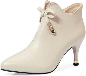 Женские сексуальные ботильоны FANFENG с заостренным носком на высоком каблуке, модные элегантные туфли для вечеринок и свадеб, женские туфли-лодочки на шпильке, короткие модные ботильоны для платья (Цвет: черный, размер обуви: 5,5)