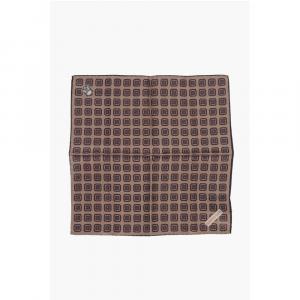 Шелковый нагрудный платок с геометрическим узором Corneliani, коричневый