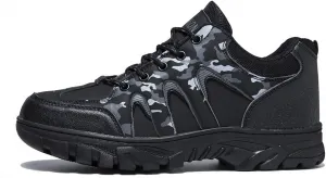 Мужские походные кроссовки Легкие рабочие ботинки Для улицы Комфортные повседневные прогулочные туфли Прочная подошва Дышащие кроссовки для тропы Для ежедневного ношения и приключений Qacksv, черный