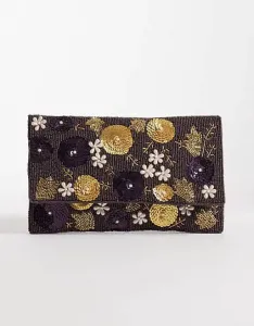 Темно-фиолетовый клатч с лепестками True Decadence