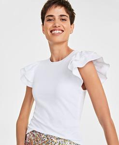 Женский топ в рубчик с развевающимися рукавами On 34th, белый