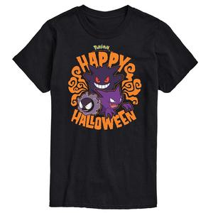 Мужская футболка с рисунком Pokemon Halloween Spirit Licensed Character, черный