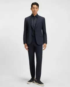 Мужская рубашка с длинным рукавом и воротником кент больших размеров Boss, синий