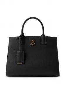 Сумка-тоут Frances с металлическим логотипом BURBERRY, черный