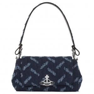 Vivienne Westwood Хлопковая индиго сумка через плечо среднего размера