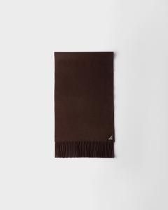 Шерф из шелка и кашемира Prada, коричневый