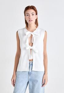 Кардиган Pieces PCSILLY TIE VEST, Cloud Dancer/Off-White