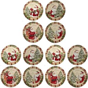 Certified International Holiday Wishes 15 см канапе/ланч тарелки, набор из 4 штук ассорти дизайнов, упаковка 3 шт