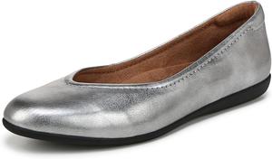 Балетки Naturalizer для женщин Vivienne с нескользящей подошвой, Pewter Silver Metallic
