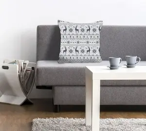 Декоративная подушка Queence "Janina", чехол без наполнителя, 1 шт 40х40 см, синий