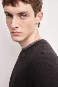 Рубашка из вафельного трикотажа приталенного кроя H&M, коричневый