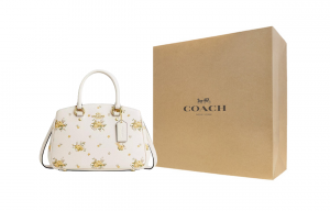 Coach Сумка-тоут из зернистой кожи, сумка для покупок, сумка через плечо, сумка-кроссбоди, женская сумка Trumpets белого цвета