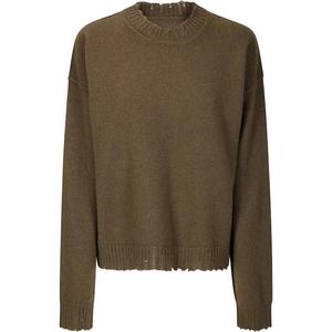 Свитер с необработанным краем и спущенным плечом UMA WANG, зеленый