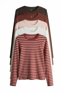 Комплект из 5 футболок с длинными рукавами стандартного кроя The Set, Brown Pink White Stripe