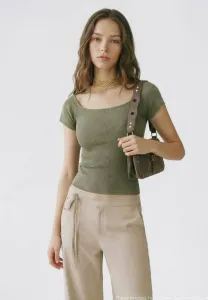 Простая футболка для подростков Mango Kids, Khaki