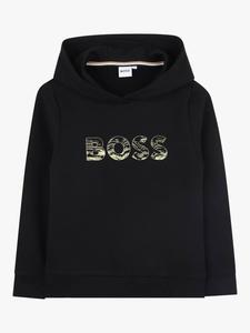 Детская хлопковая худи BOSS с логотипом на груди HUGO BOSS, Black