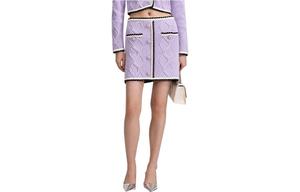 Self-portrait Повседневная короткая юбка женская фиолетовая