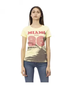 Желтая футболка с принтом Trussardi, желтый