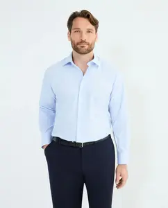 Мужская рубашка с длинным рукавом, большая размерная сетка, не требует глажки Emidio Tucci, синий