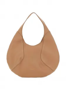 Плечевая сумка Zeudi из зернистой кожи с прострочкой GIANNI CHIARINI, бежевый