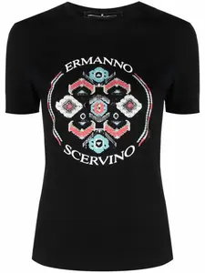 Футболка с логотипом Ermanno Scervino, черный