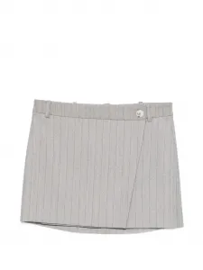 Мини-юбка в полоску Patrizia Pepe, серый