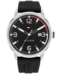 Мужские часы с черным силиконовым ремешком, 46 мм Tommy Hilfiger