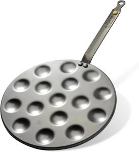 Сковорода для поффертьес MINERAL B De Buyer из железной стали (16) - диаметр 27 см - 5612.16, серебристая