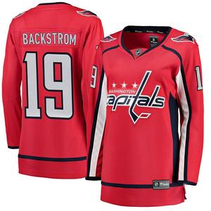 Женская красная домашняя майка с логотипом Nicklas Backstrom Fanatics, цвет Cap Red