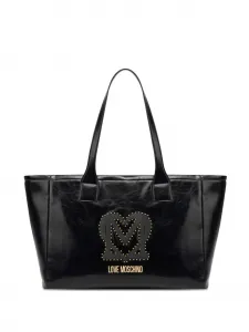 Декорированная сумка-тоут с логотипом Love Moschino, черный