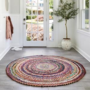Круглый ковер 183 x 183 см nuLOOM Bohemian ручного плетения, яркие цвета, ручная работа в Индии, средний ворс, Tammara Multi