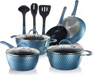 Набор кастрюль, сковородок и кухонных принадлежностей для индукционных плит, 11 предметов Pyle