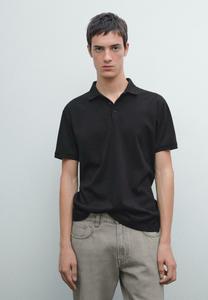 Поло Massimo Dutti SHORT SLEEVE POLO NECK, Black