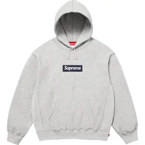 Толстовка с капюшоном и логотипом Box Logo, осень/зима 2025, неделя 2015, унисекс Supreme, серый