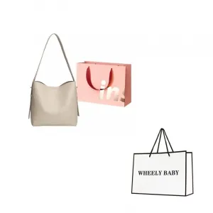 WHEELY BABY Кожаная сумка-ведро через плечо, White