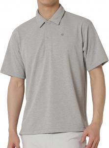 Мужская поло-рубашка Mizuno B2MA1038 Go to by Mizuno из быстросохнущего хлопка, одежда для активного отдыха и прогулок, впитывает пот, быстро сохнет, защищает от УФ-излучения, светло-серый