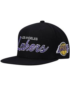 Мужская черная кепка Snapback Los Angeles Lakers Hardwood Classics Script 2.0 Mitchell & Ness