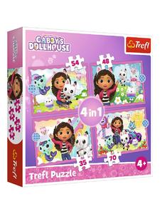 Gabby's Dollhouse Набор пазлов 4-в-1 - четыре волшебных пазла в одном, черного цвета