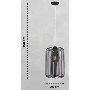 Потолочный светильник из коллекции SCHÖNER WOHNEN Cage E27, 1 шт. 1x E27 макс. 40 Вт, без лампы Schöner Wohnen-Kollektion, песочно-черный