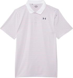 Under Armour Boys Matchplay Printed Golf Polo, White/Red/Midnight Navy
