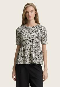Блуза TOM TAILOR DENIM Blouse, Beige Black Dotted Print/Beige