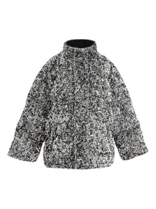 Пуховик с пайетками Tulleen, черный