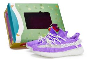 Кроссовки Yeezy Boost 350 V2 Lifestyle унисекс с низким верхом белого/фиолетового цвета Adidas Originals