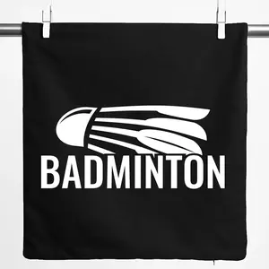 Наволочка Huuraa Badminton, подарочный волан, 40x40 см, черная, хлопок, подарок для бадминтона Hellweg Druckerei