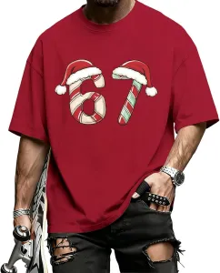 Мужская футболка Christmas 67 с круглым вырезом, летняя хлопковая, оверсайз