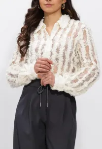 Блузка с оборками и пуговицами Yas, Birch