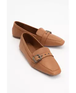 Черные кожаные лоферы на плоской подошве (женские) Forever & Always Shoes, коричневый