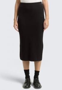 Юбка TOM TAILOR MIT SCHLITZ, Deep Black/Black