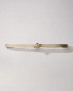 Женский тонкий ремень с пряжкой Клевер Maje, песочный