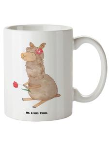 Кружка XL Цветок альпаки без слов белого цвета Mr. & Mrs. Panda